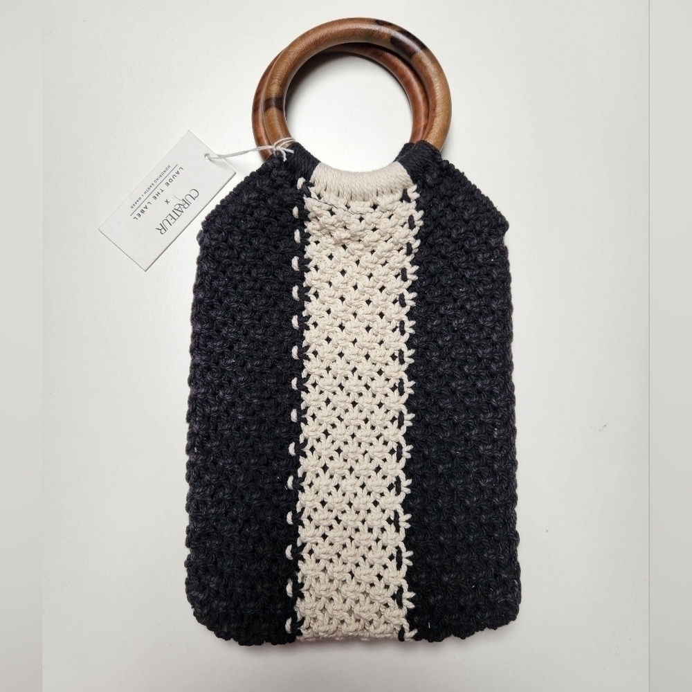 Laude the Label Gabby Mini Macrame Bag Black/White - Picture 7 of 15
